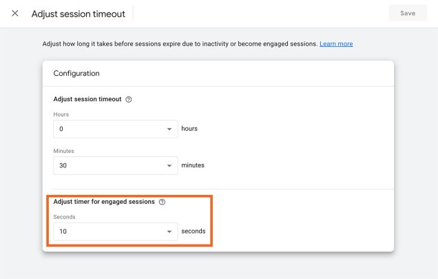 วิธีตั้งค่า timer for engaged sessions