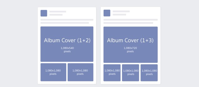 ขนาดรูป Facebook Album โพสต์แนวนอน