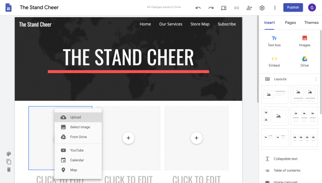 ใส่รูปภาพในเว็บไซต์ Google Site