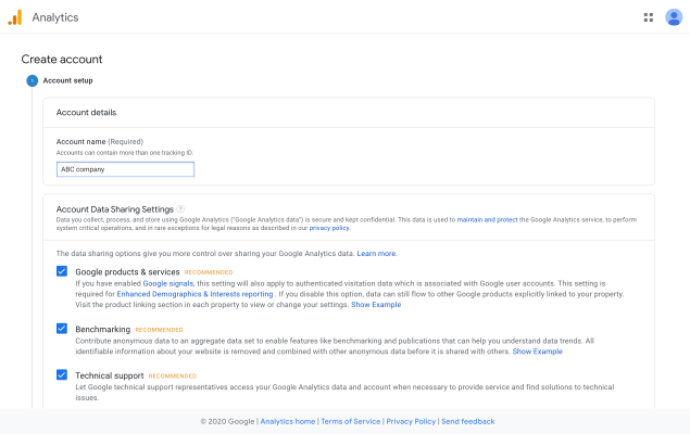 สร้างแอคเคาท์ google analytics