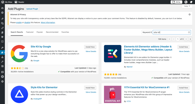 ต้นหา-site-kit-plugin-ใน-wordpress